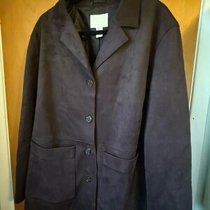 H&M Dark Brown Oversized Blazer - Button-Front Women's Jacket